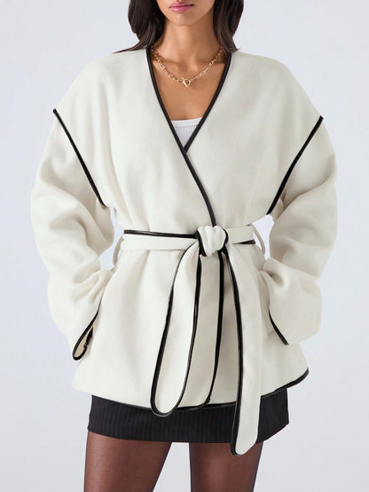 Manteau ample décontracté à épaules tombantes - Floorah