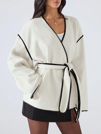 Manteau ample décontracté à épaules tombantes - Floorah