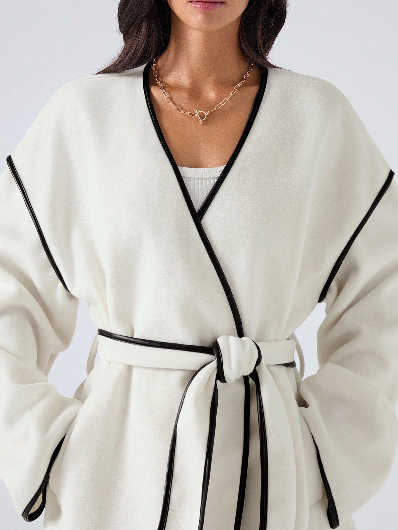 Manteau ample décontracté à épaules tombantes - Floorah