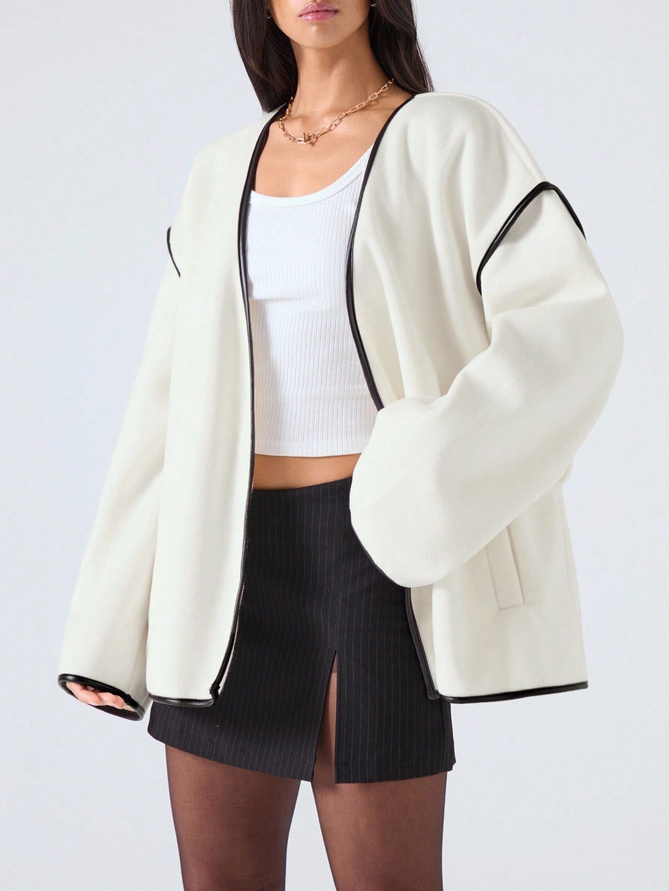 Manteau ample décontracté à épaules tombantes - Floorah