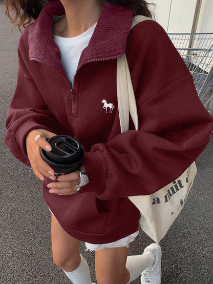 Sweat-shirt à capuche ample doublé thermique - Floorah