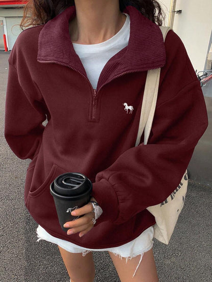 Sweat-shirt à capuche ample doublé thermique - Floorah