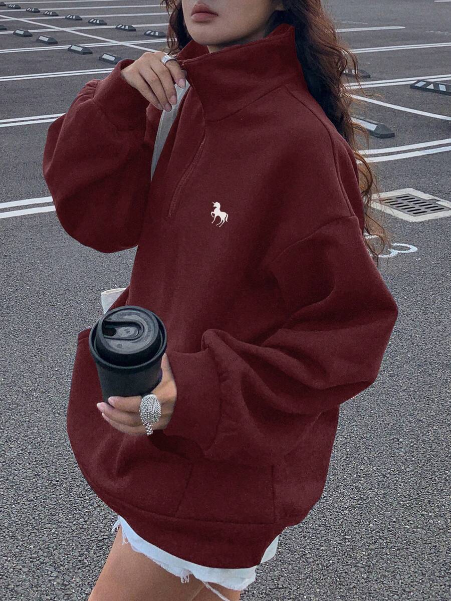 Sweat-shirt à capuche ample doublé thermique - Floorah