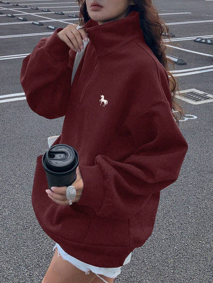 Sweat-shirt à capuche ample doublé thermique - Floorah