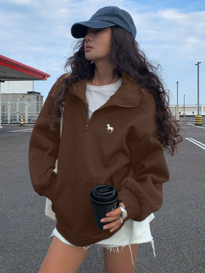 Sweat-shirt à capuche ample doublé thermique - Floorah