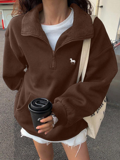 Sweat-shirt à capuche ample doublé thermique - Floorah