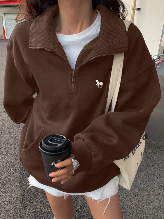 Sweat-shirt à capuche ample doublé thermique - Floorah