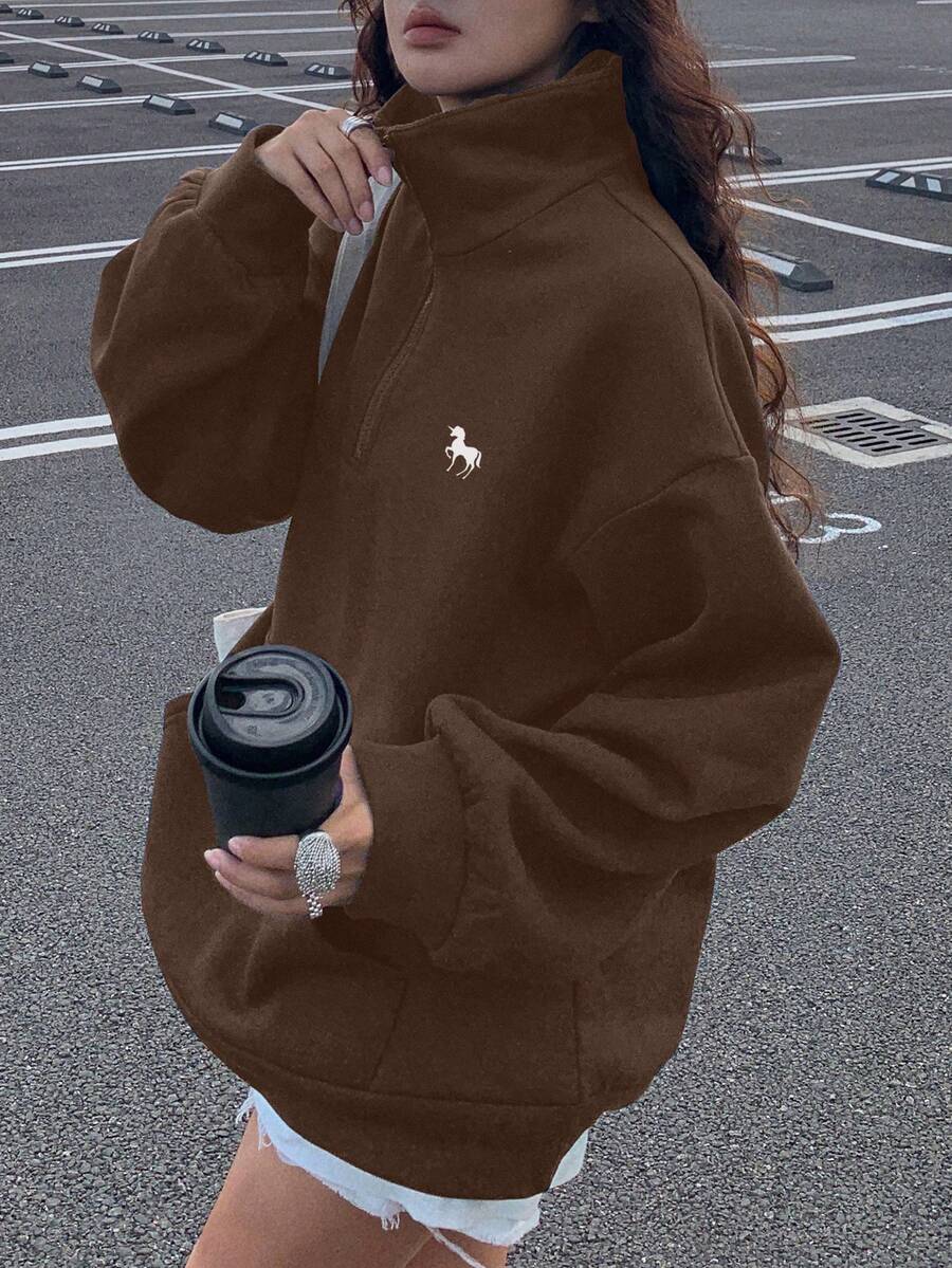 Sweat-shirt à capuche ample doublé thermique - Floorah