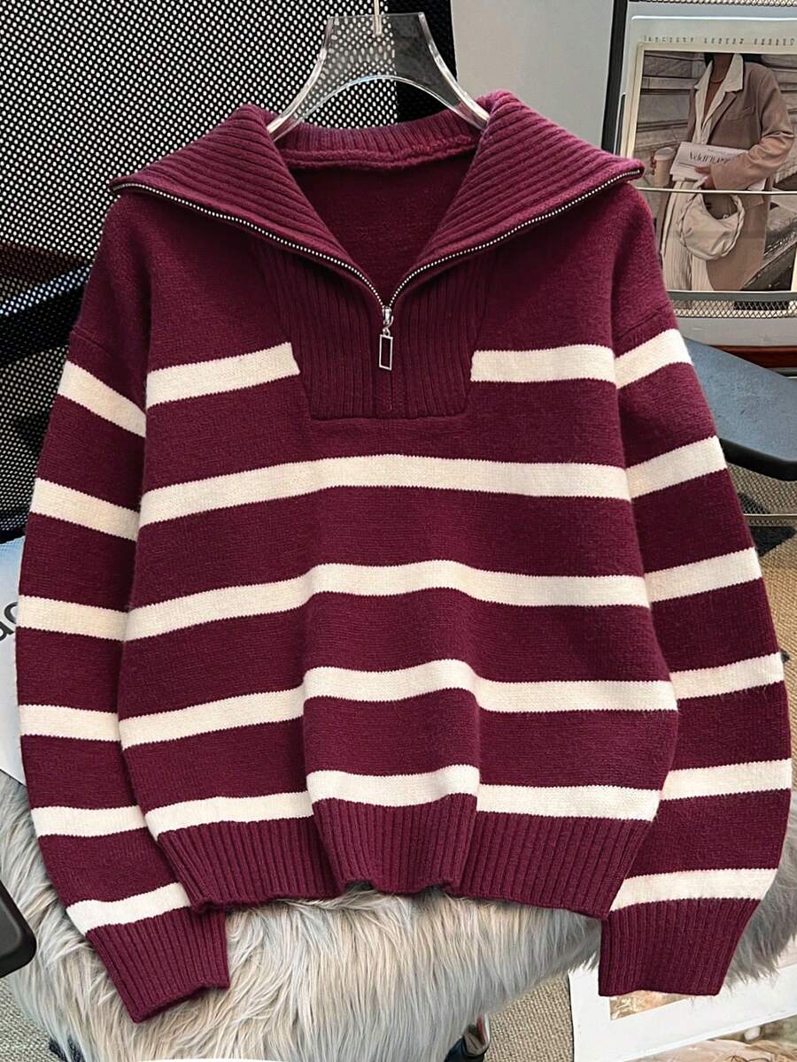 Nouveau pull à col rond rayé pour l'automne/hiver - Floorah