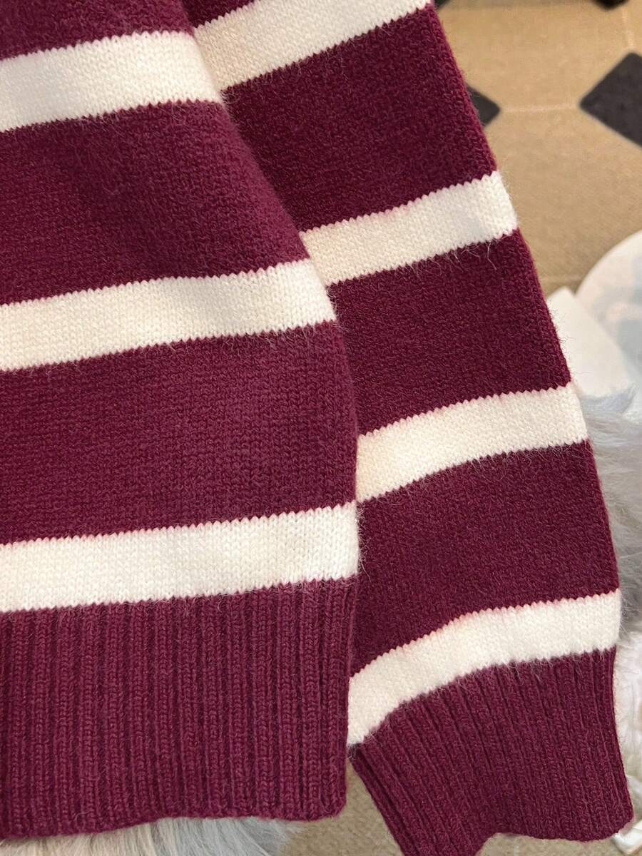 Nouveau pull à col rond rayé pour l'automne/hiver - Floorah