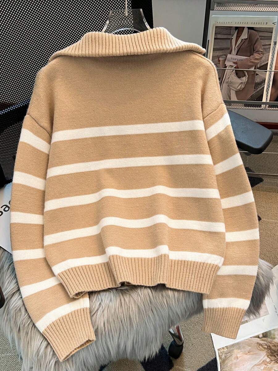 Nouveau pull à col rond rayé pour l'automne/hiver - Floorah