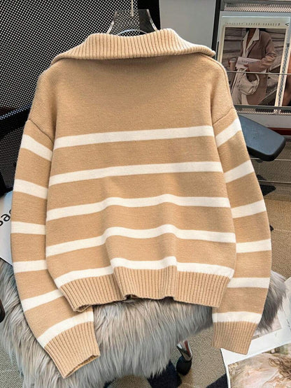 Nouveau pull à col rond rayé pour l'automne/hiver - Floorah