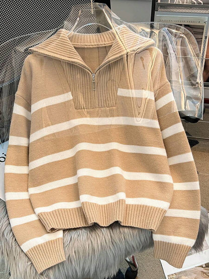 Nouveau pull à col rond rayé pour l'automne/hiver - Floorah