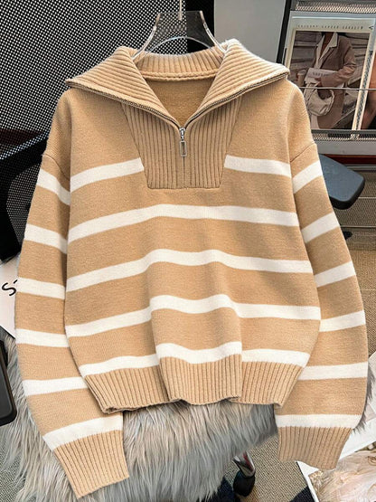 Nouveau pull à col rond rayé pour l'automne/hiver - Floorah