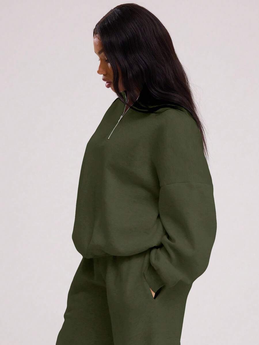MUSERA Sweat-shirt oversize à demi-zip - Floorah