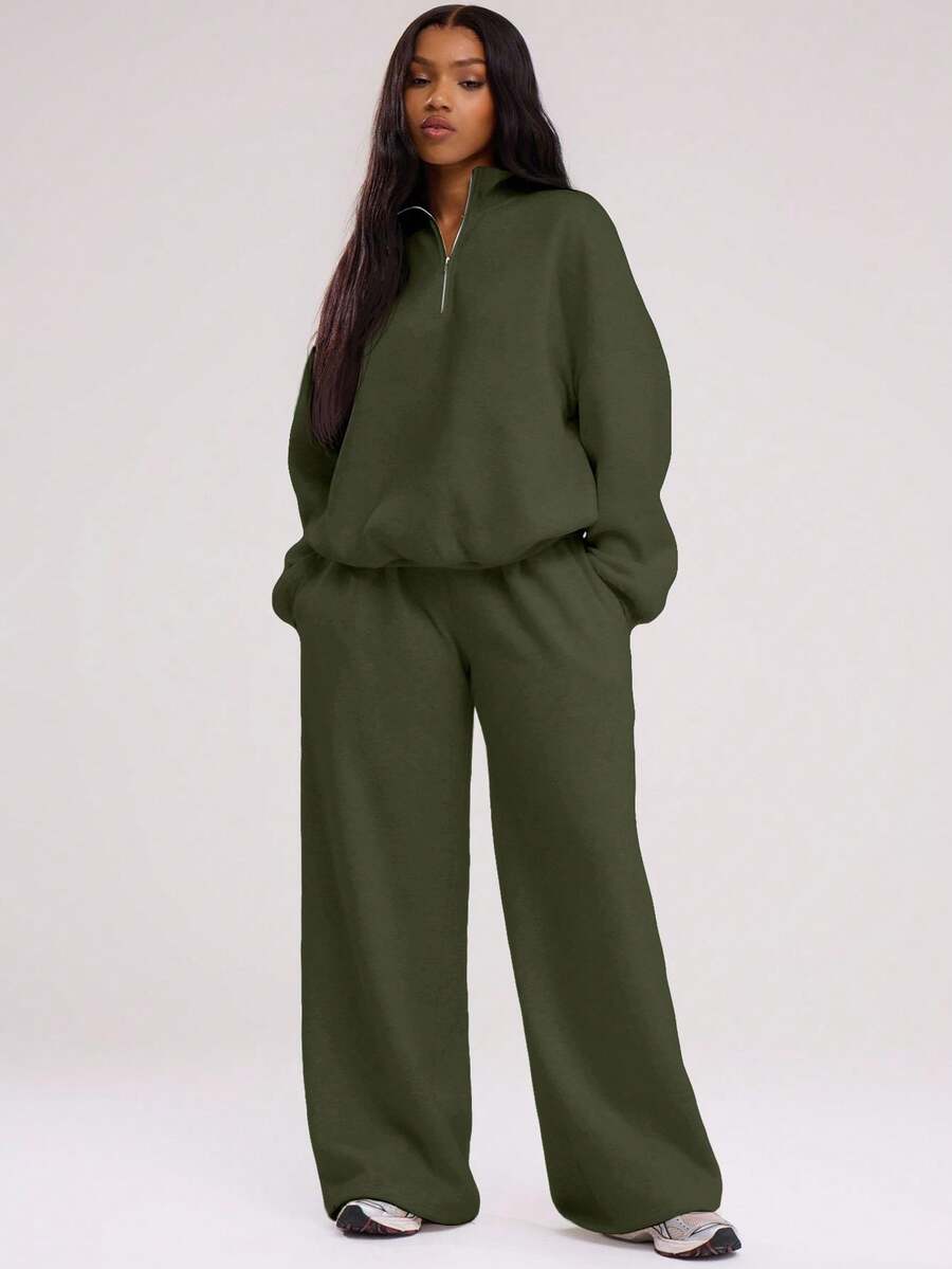 MUSERA Sweat-shirt oversize à demi-zip - Floorah