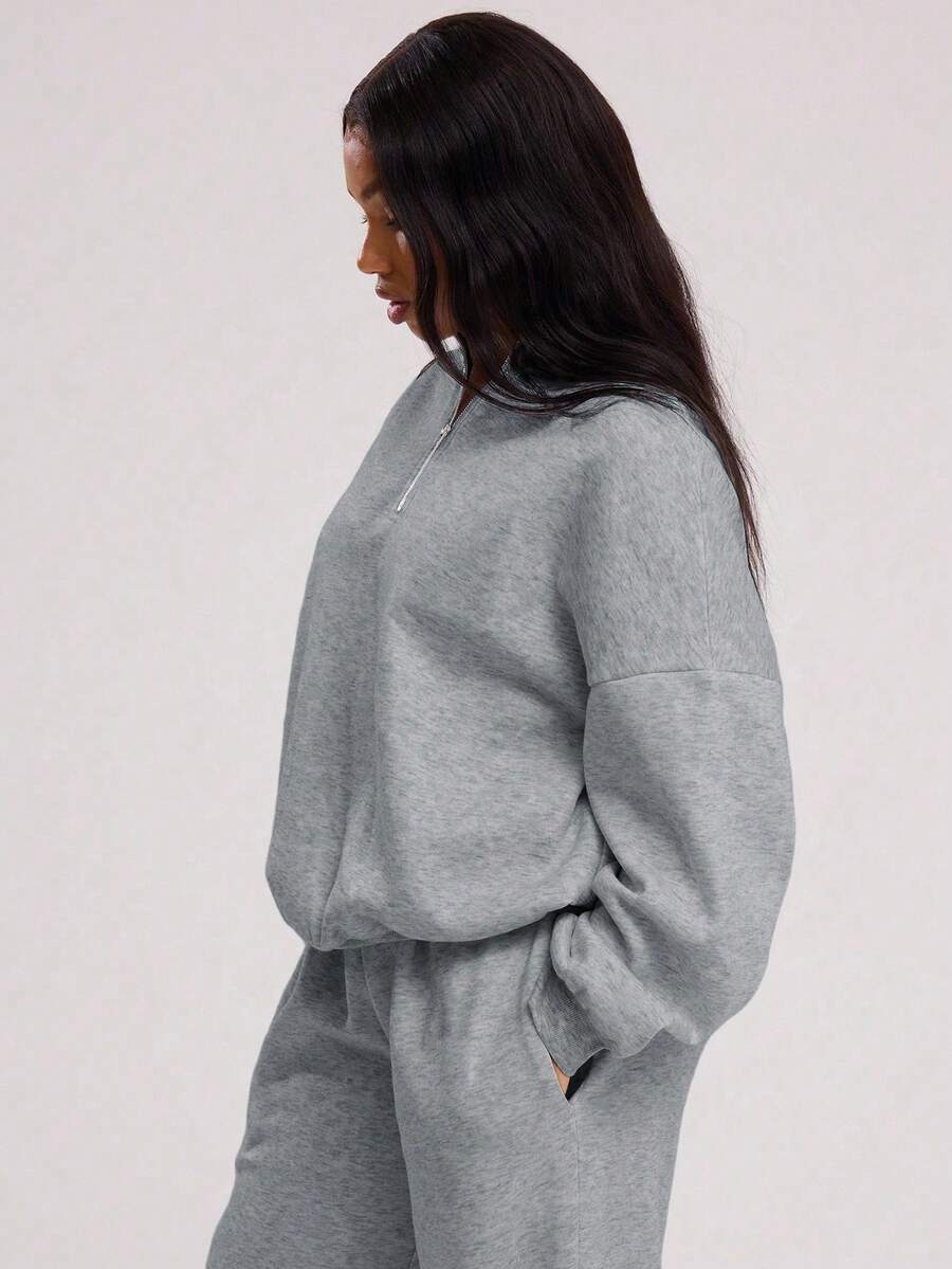 MUSERA Sweat-shirt oversize à demi-zip - Floorah