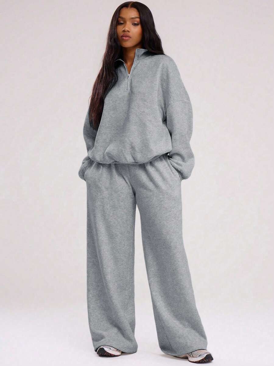 MUSERA Sweat-shirt oversize à demi-zip - Floorah