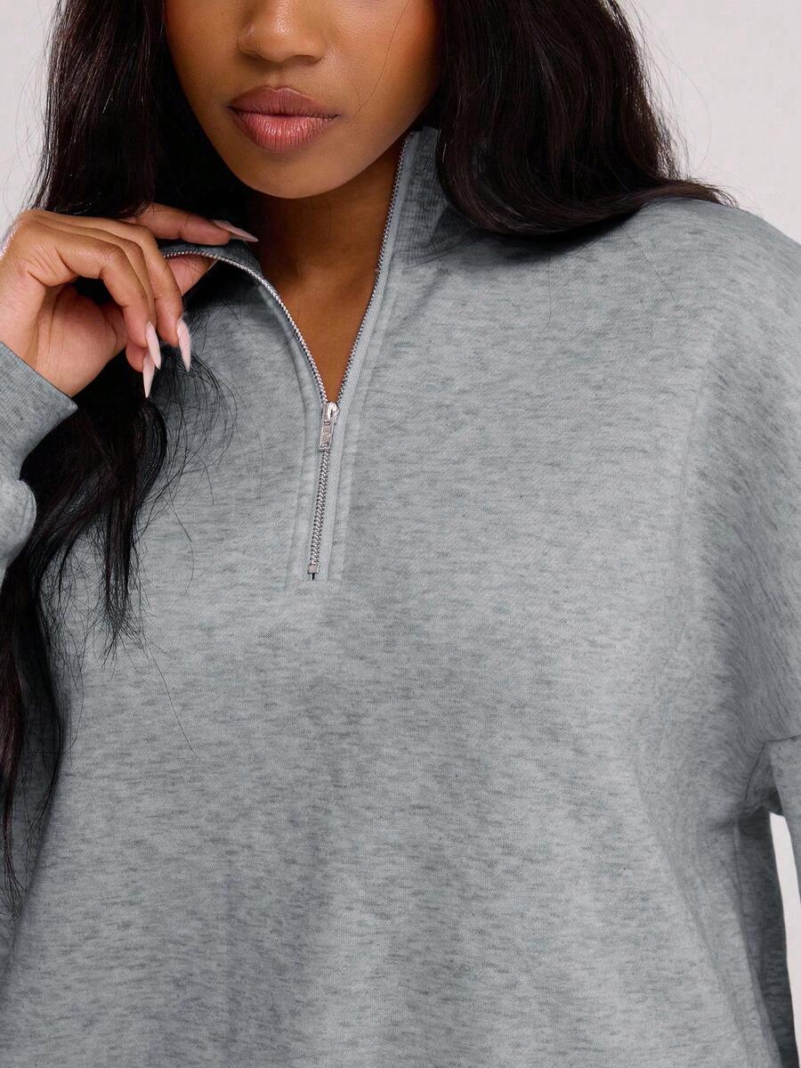 MUSERA Sweat-shirt oversize à demi-zip - Floorah