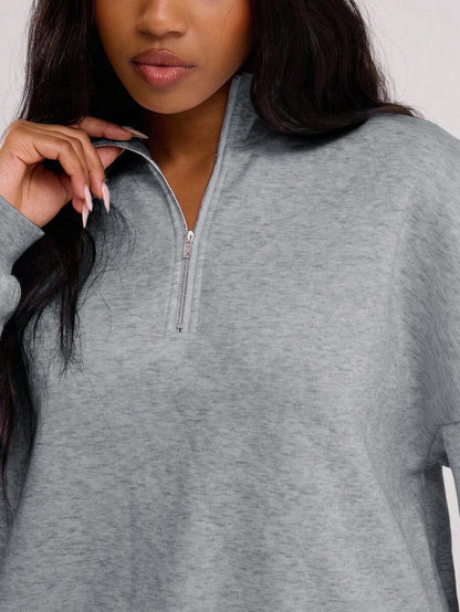 MUSERA Sweat-shirt oversize à demi-zip - Floorah