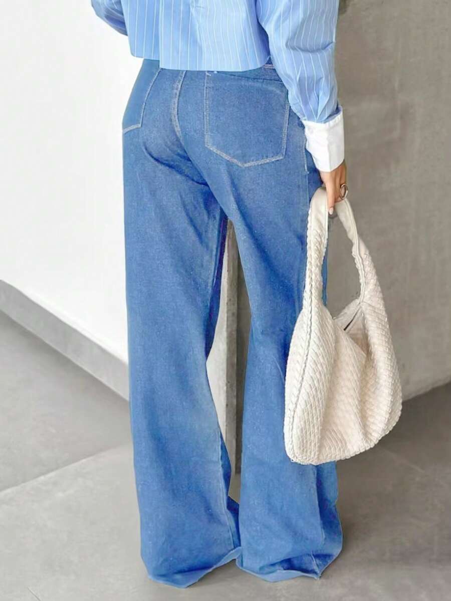 Pantalon maxi en jean à taille élastique - Floorah