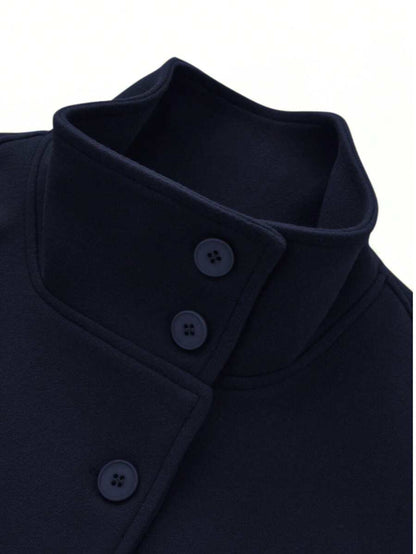 Manteau en laine à boutons devant et ceinture à la taille - Floorah