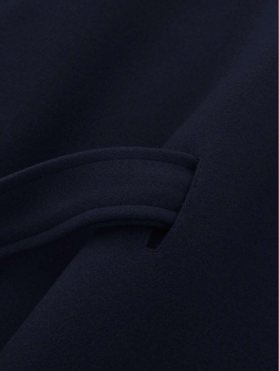 Manteau en laine à boutons devant et ceinture à la taille - Floorah