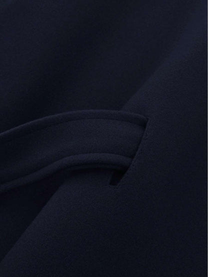 Manteau en laine à boutons devant et ceinture à la taille - Floorah