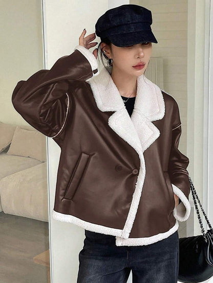 Veste en fausse fourrure de mouton bicolore - Floorah