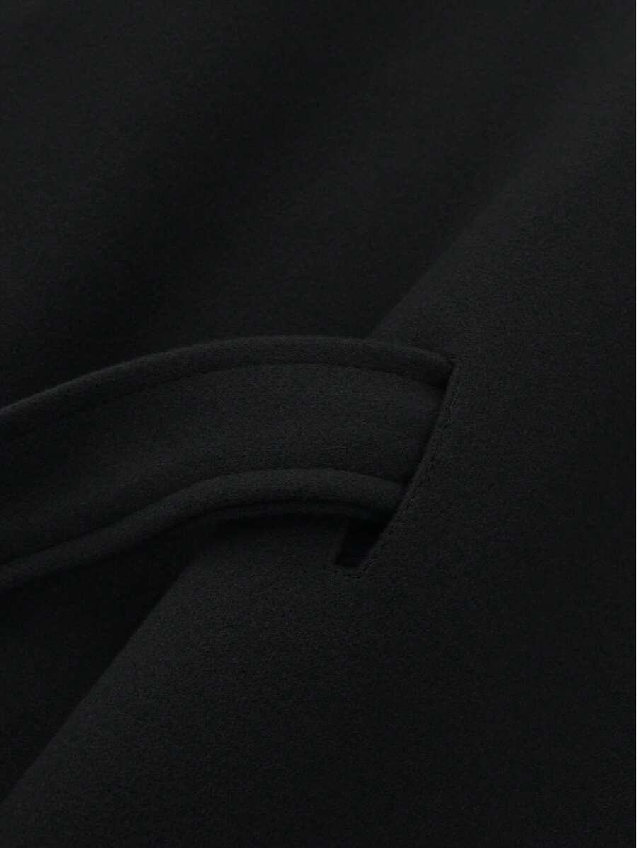 Manteau en laine à boutons devant et ceinture à la taille - Floorah