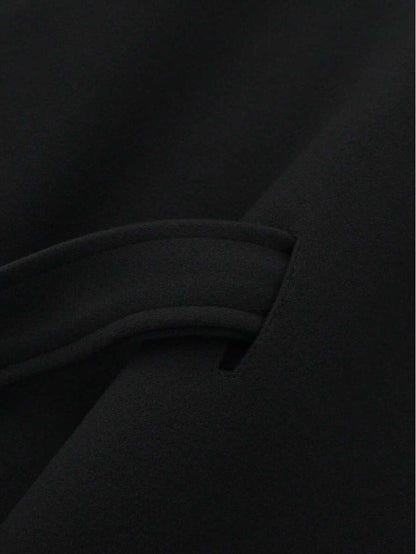 Manteau en laine à boutons devant et ceinture à la taille - Floorah