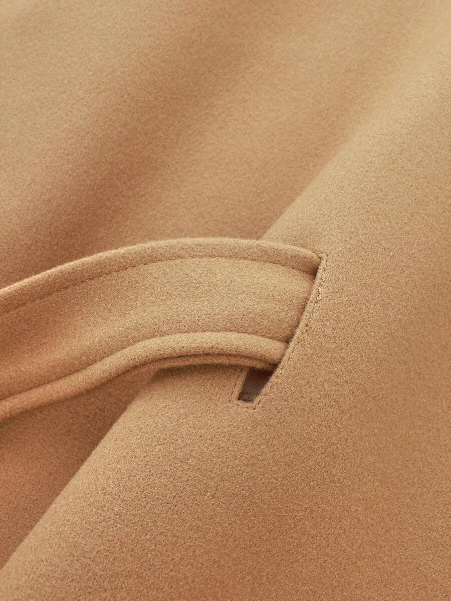 Manteau en laine à boutons devant et ceinture à la taille - Floorah