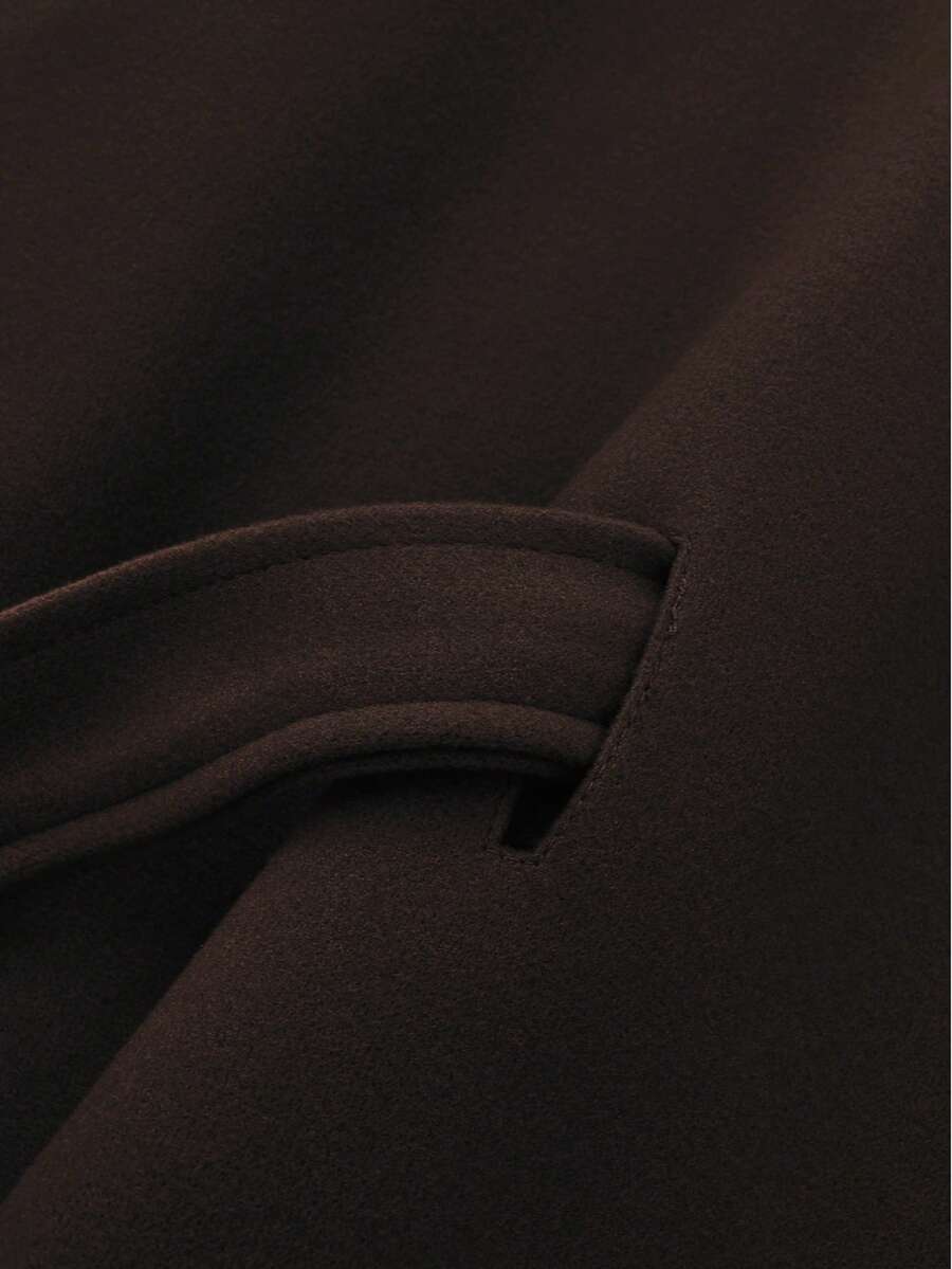 Manteau en laine à boutons devant et ceinture à la taille - Floorah