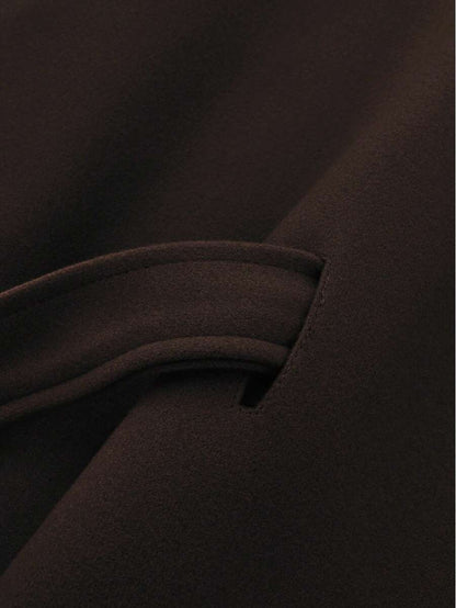 Manteau en laine à boutons devant et ceinture à la taille - Floorah