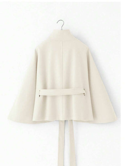 Manteau en laine à boutons devant et ceinture à la taille - Floorah