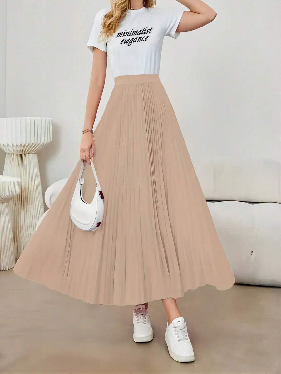 Jupe plissée simple, élégante et polyvalente - Floorah