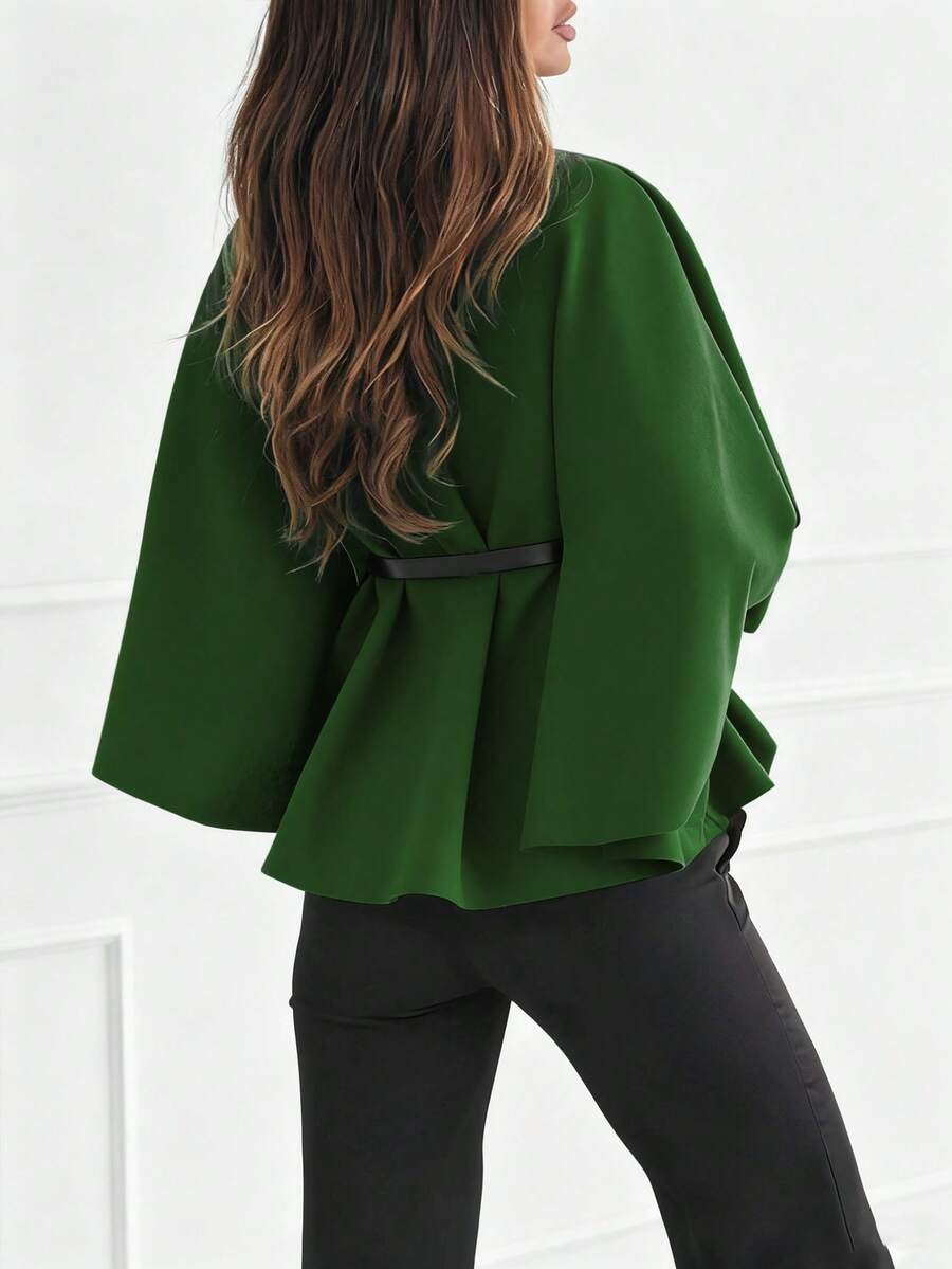 Un manteau court élégant et à la mode de couleur unie - Floorah