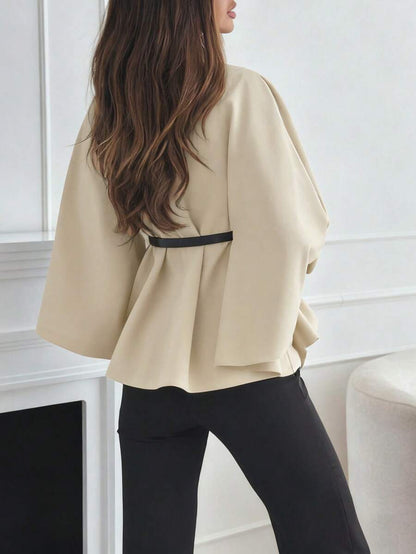 Un manteau court élégant et à la mode de couleur unie - Floorah