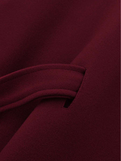 Manteau en laine à boutons devant et ceinture à la taille - Floorah