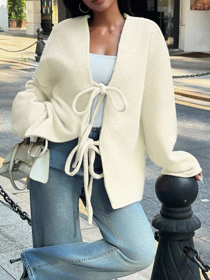 Manteau ample en mélange de laine à manches longues avec épaules tombantes - Floorah