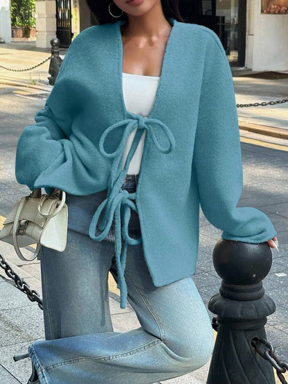 Manteau ample en mélange de laine à manches longues avec épaules tombantes - Floorah