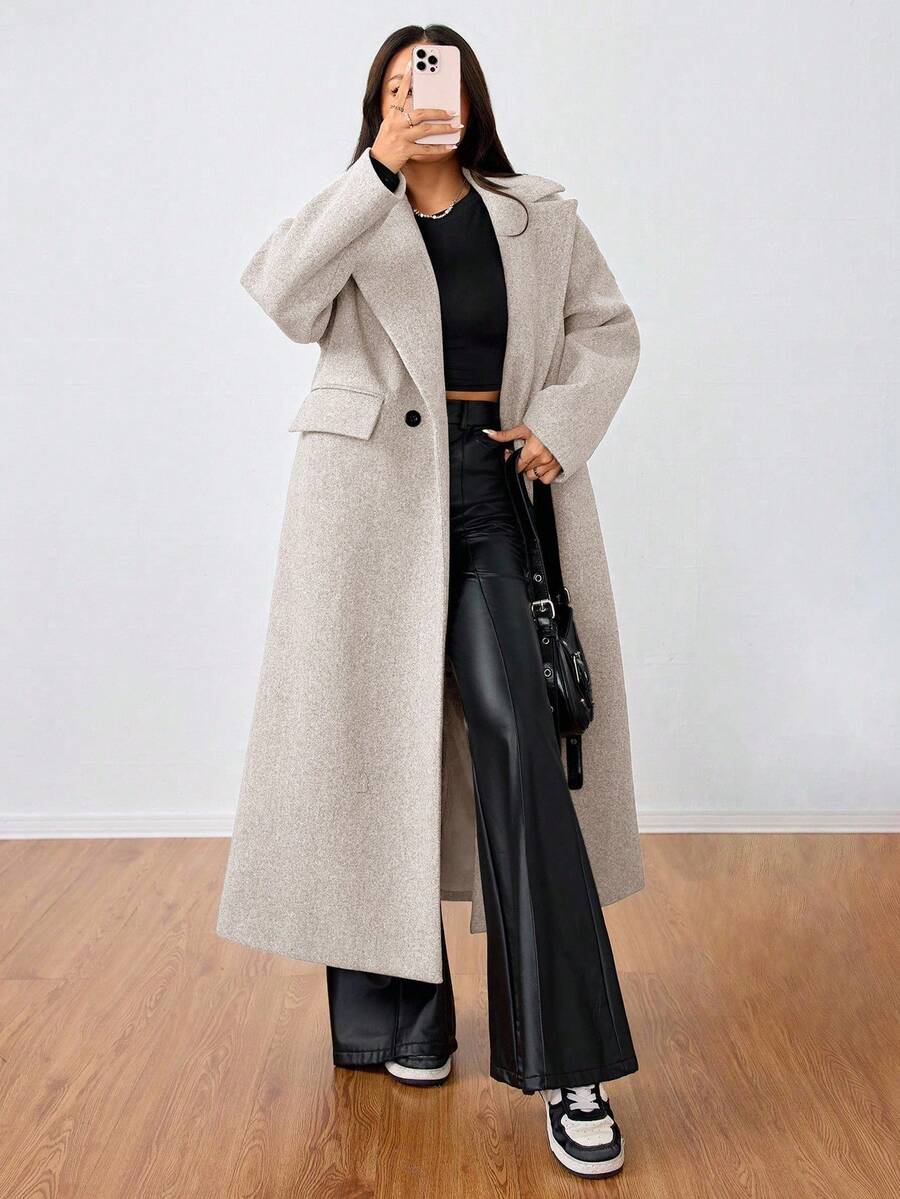 MOOSTA Manteau long décontracté à revers - Floorah