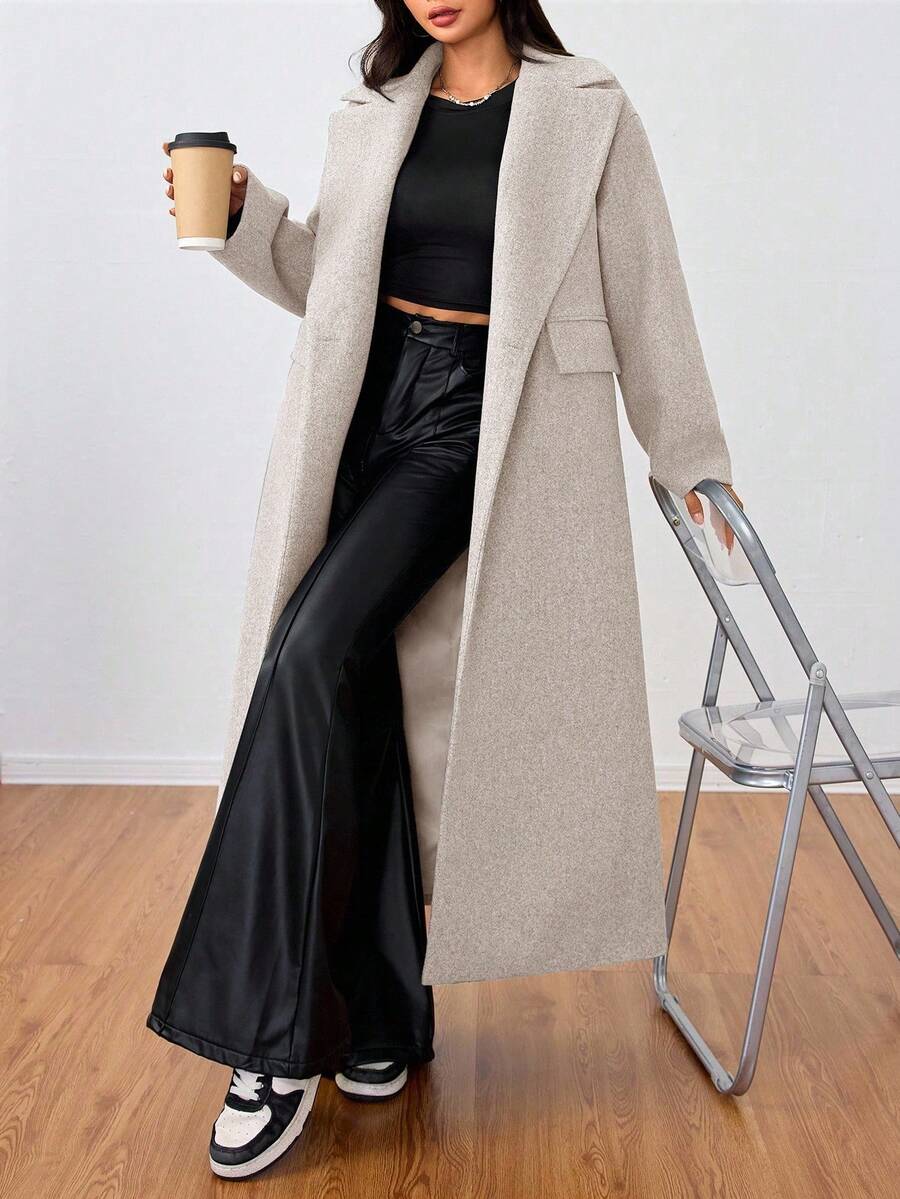 MOOSTA Manteau long décontracté à revers - Floorah