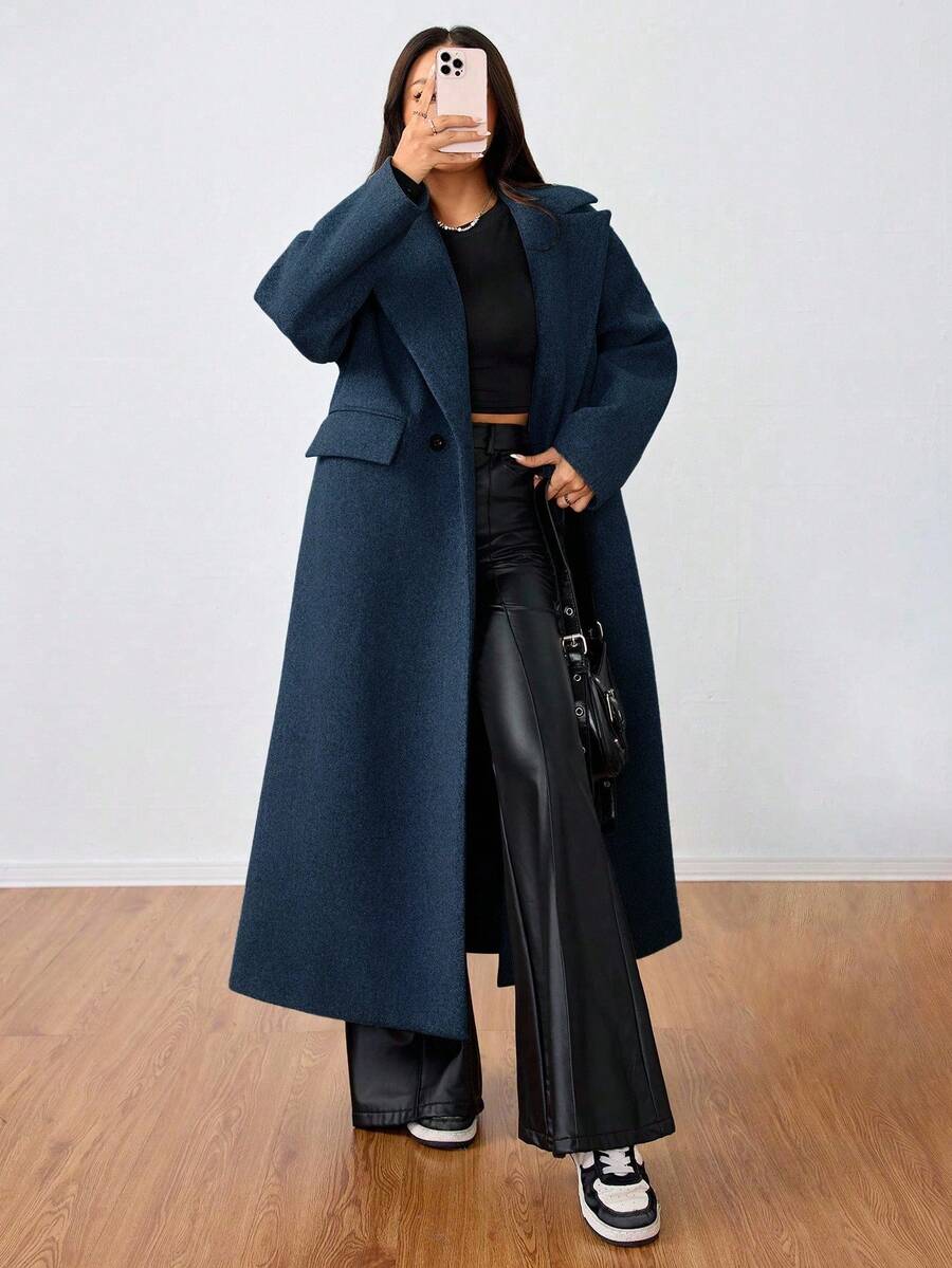 MOOSTA Manteau long décontracté à revers - Floorah