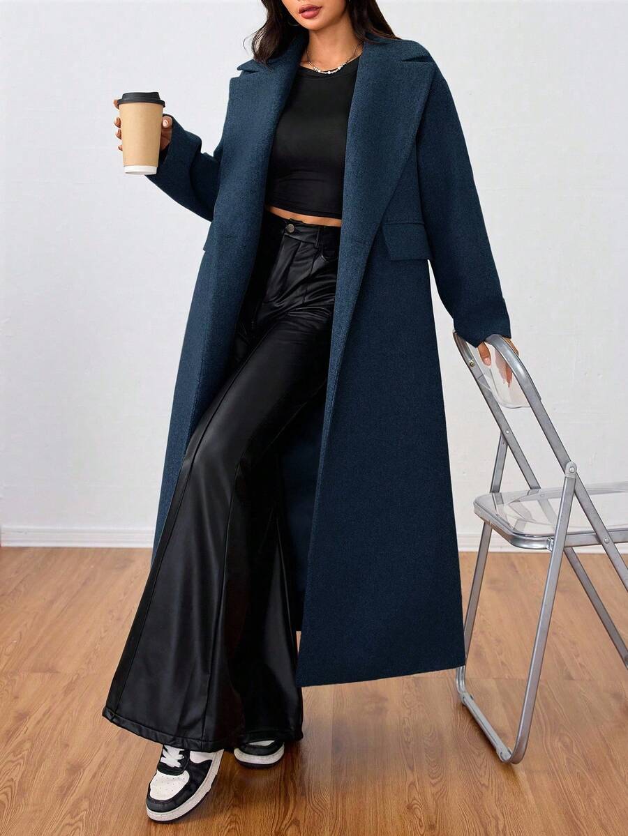 MOOSTA Manteau long décontracté à revers - Floorah