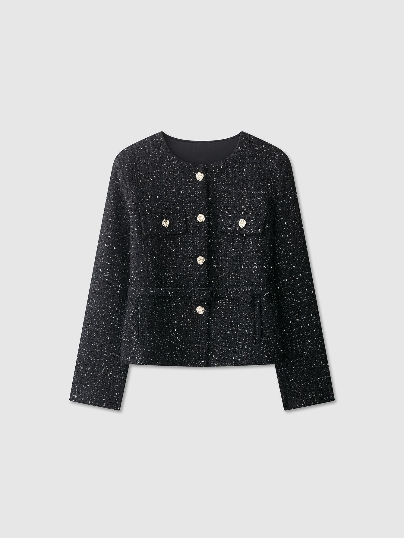 Cardigan torsadée élégante avec ceinture et boutons métalliques - Floorah