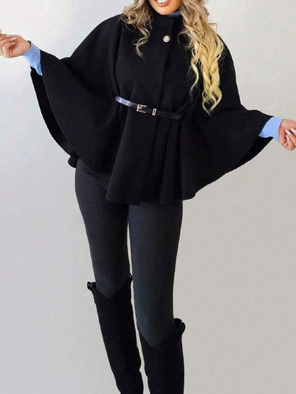 Un manteau court élégant et à la mode de couleur unie - Floorah