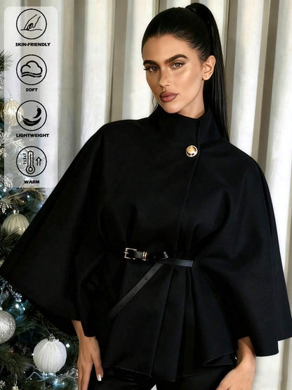 Un manteau court élégant et à la mode de couleur unie - Floorah