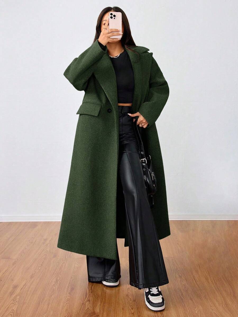 MOOSTA Manteau long décontracté à revers - Floorah