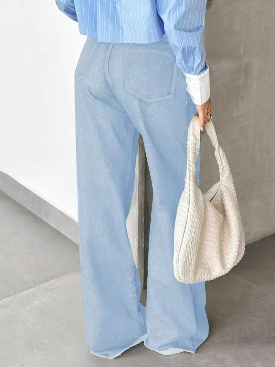 Pantalon maxi en jean à taille élastique - Floorah